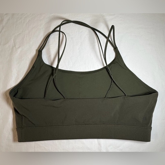 Peloton Speed Up Strappy Sports Bra Size XL Olive Green Front Logo - Picture 6 of 8